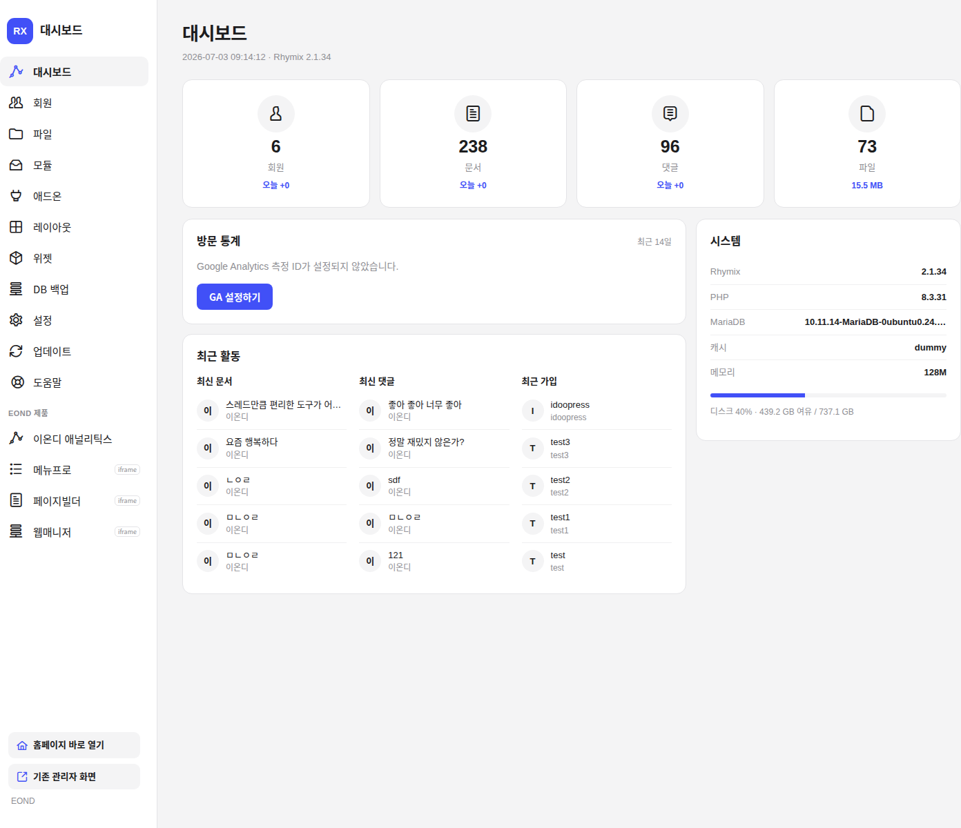 RX Dashboard